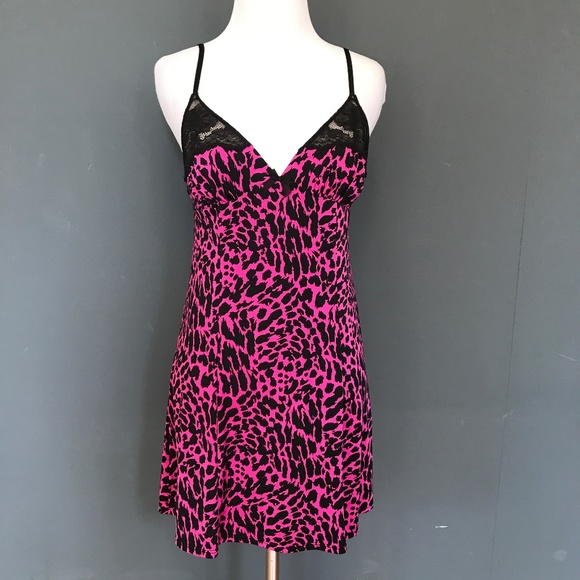 pink leopard slip dress